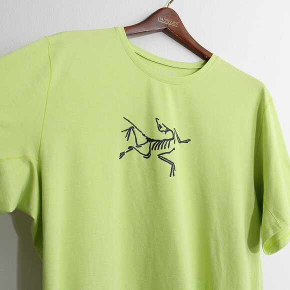 Arc'teryx Cormac Logo Short Sleeve T-Shirt Tee Top Yellow Size XL - Picture 3 of 16